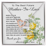 Mother-In-Law Necklace, Thank You To Mother-In-Law Necklace Gift Mother's Day Interlocking Hearts Necklace