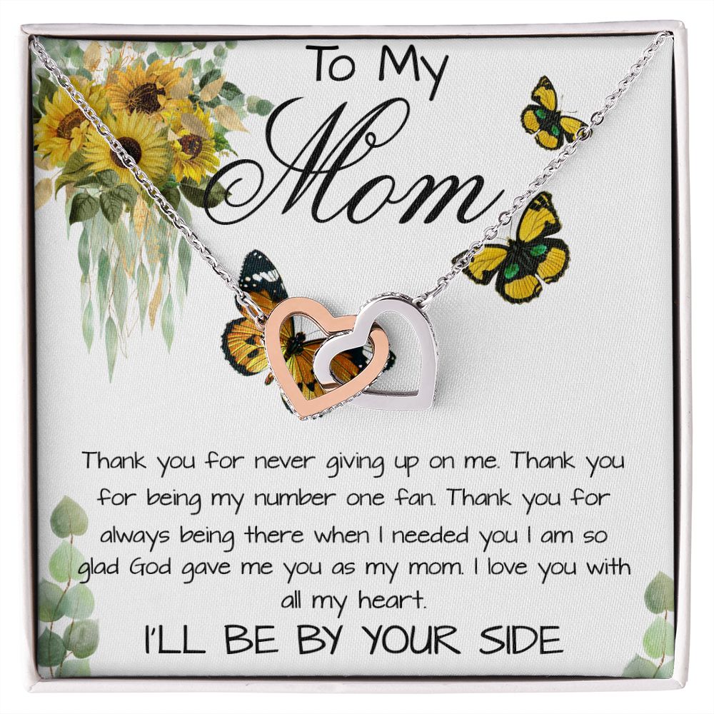 Mom Necklace, To My Mom Gift Necklace, Mother's Day Cute Gift For Mom, Mother Daughter Necklace Mother's Day Interlocking Hearts Necklace