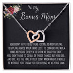 To My Bonus Mom Necklace, Thank You For Everything Mother's Day Gift For Mom Mother's Day Interlocking Hearts Necklace
