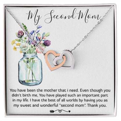 Mom Necklace, Bonus Mom Necklace Gift For Stepmom Necklace Mother's Day Interlocking Hearts Necklace