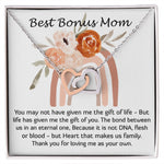 Mom Necklace, Best Mother's Day Gift - Stepmom Necklace, Bonus Mom Necklace Gift For Stepmom Neckalce Mother's Day Interlocking Hearts Necklace