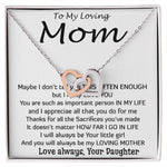 To My Loving Mom - Important Person In My Life Mother's Day Gift From Daughter Necklace Mother's Day Interlocking Hearts Necklace