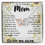 To My Mom - You Are The World Mother's Day Necklace Mother's Day Interlocking Hearts Necklace
