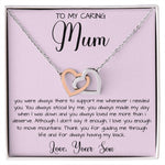 Gift For Mom From Son To My Caring Mum Necklace, Gift For Mother's Day Jewelry Mother's Day Interlocking Hearts Necklace