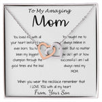 Mom Necklace - Gift For Mom From Son - You Have Been My Biggest Champion Mother's Day Gift Mother's Day Interlocking Hearts Necklace
