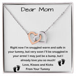 Mom Necklace, Mom To Be Necklace, Pregnancy Gift For Mom To Be, Mommy Present From Unborn Baby, Gift For Expecting Moms Mother's Day Interlocking Hearts Necklace