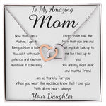 Mom Necklace - To My Amazing Mom Gorgeous Necklace for Mom from Daughter Mother's Day Gift Mother's Day Interlocking Hearts Necklace