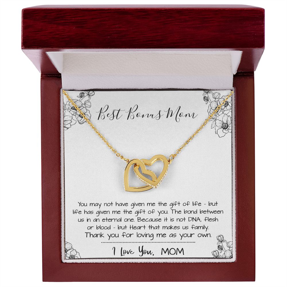 Mom Necklace, Stepmom Necklace, Bonus Mom Necklace, Mother's Day Gift For Step Mom Necklace Mother's Day Interlocking Hearts Necklace