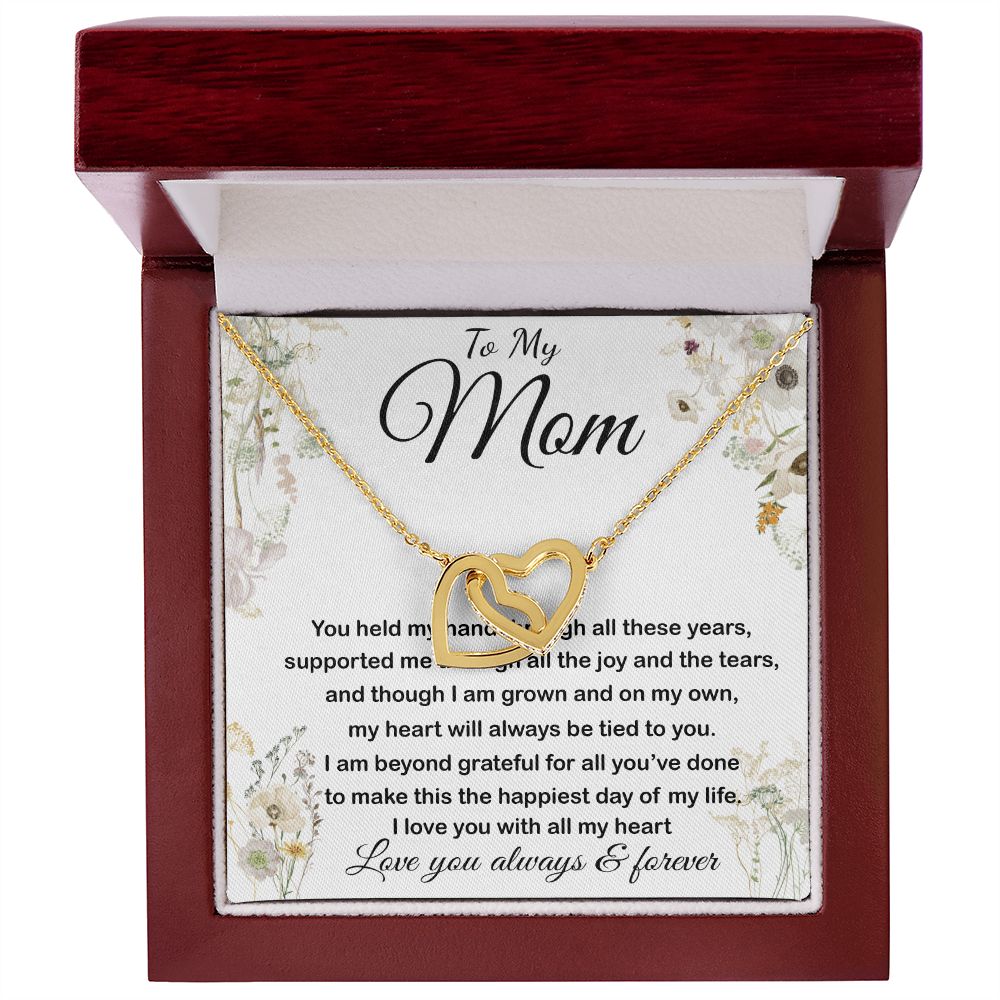Mom Necklace - To My Mom - Love You Always And Forever - Mother's Day Gift Mother's Day Interlocking Hearts Necklace