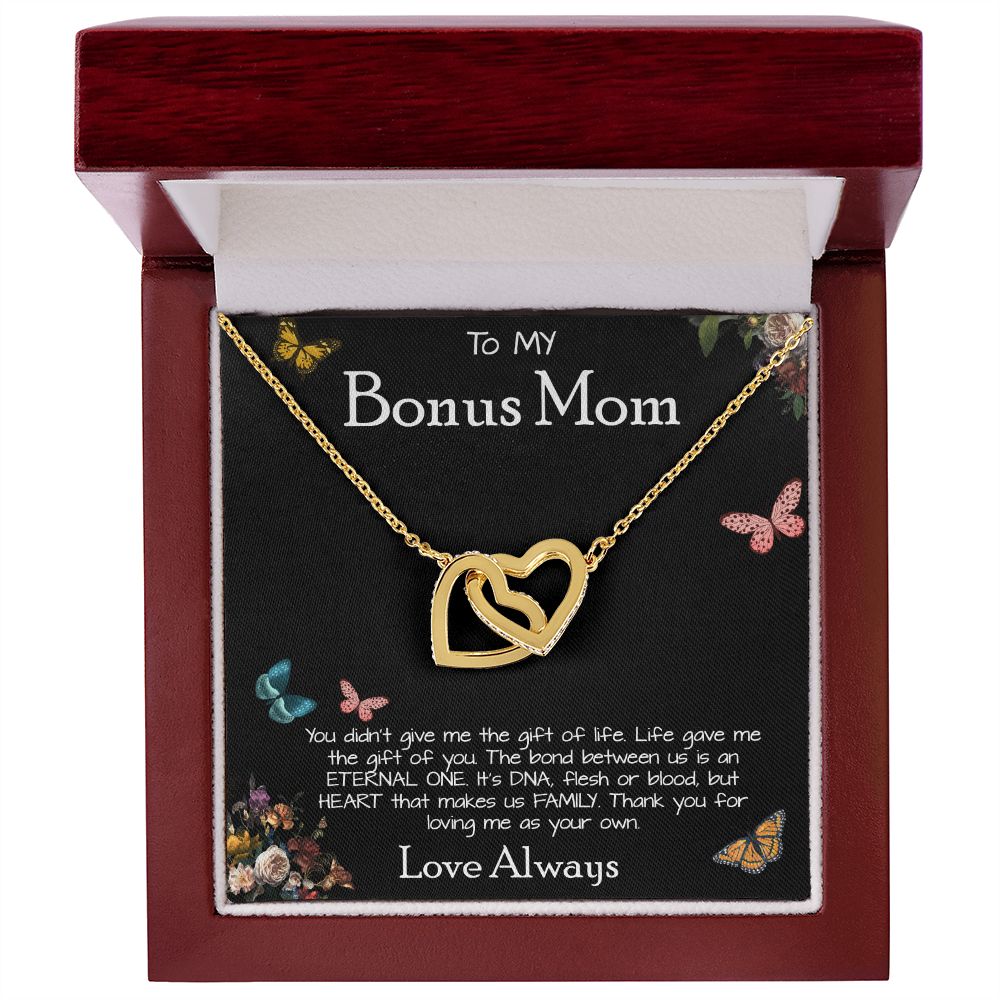 To My Bonus Mom Necklace Love Always Greatest Mother's Day Gift Necklace Mother's Day Interlocking Hearts Necklace