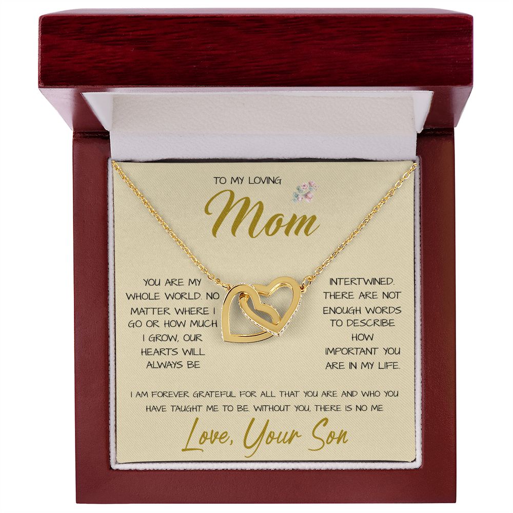 To My Loving Mom Necklace You Are Important To Me Gift For Her Mother's Day Mother's Day Necklace Mother's Day Interlocking Hearts Necklace