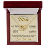 To My Loving Mom Necklace You Are Important To Me Gift For Her Mother's Day Mother's Day Necklace Mother's Day Interlocking Hearts Necklace