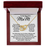 To My Beautiful Mom Necklace The Best Mom Anyone Could Wish For, Mother's Day Gift Necklace Mother's Day Interlocking Hearts Necklace