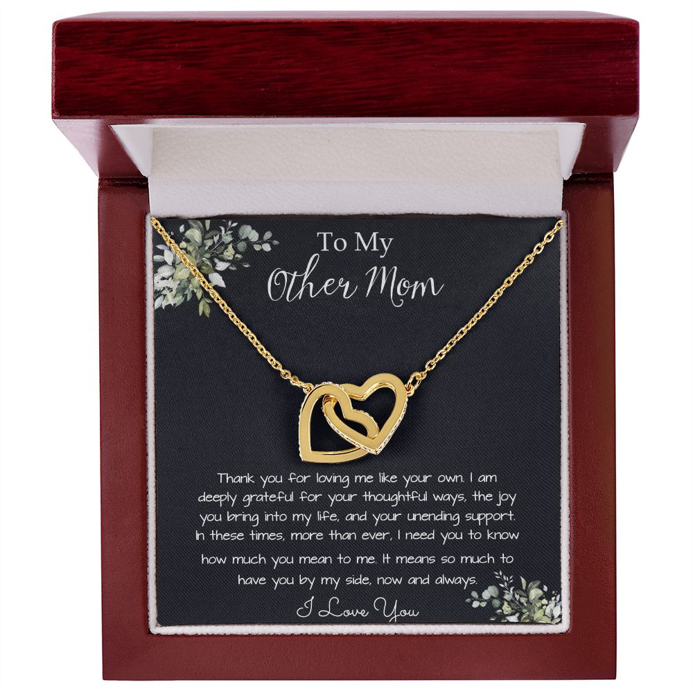 Bonus Mom Necklace, Gift To My Other Mother Necklace, Gift For Bonus Mom Second Mom Mother's Day Interlocking Hearts Necklace