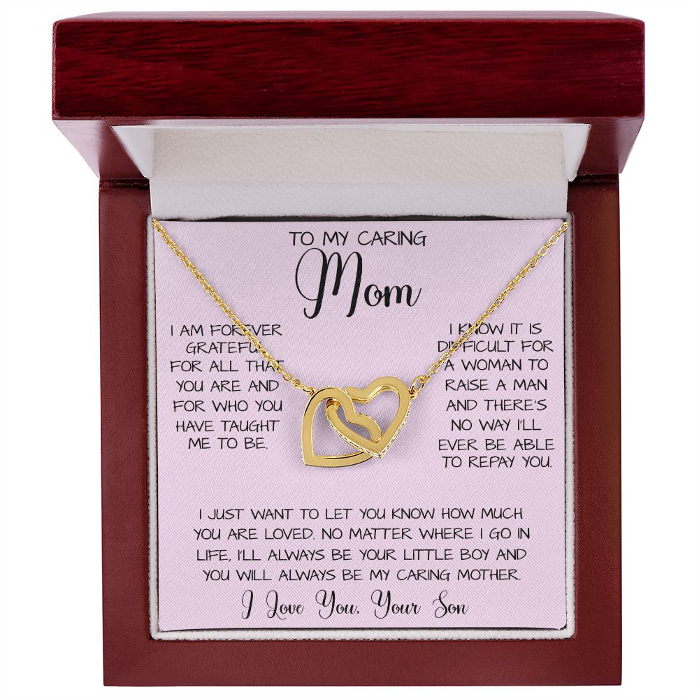 Gift For Caring Mom Form Son, To My Mom Necklace Gift For Mother's Day Mother's Day Interlocking Hearts Necklace