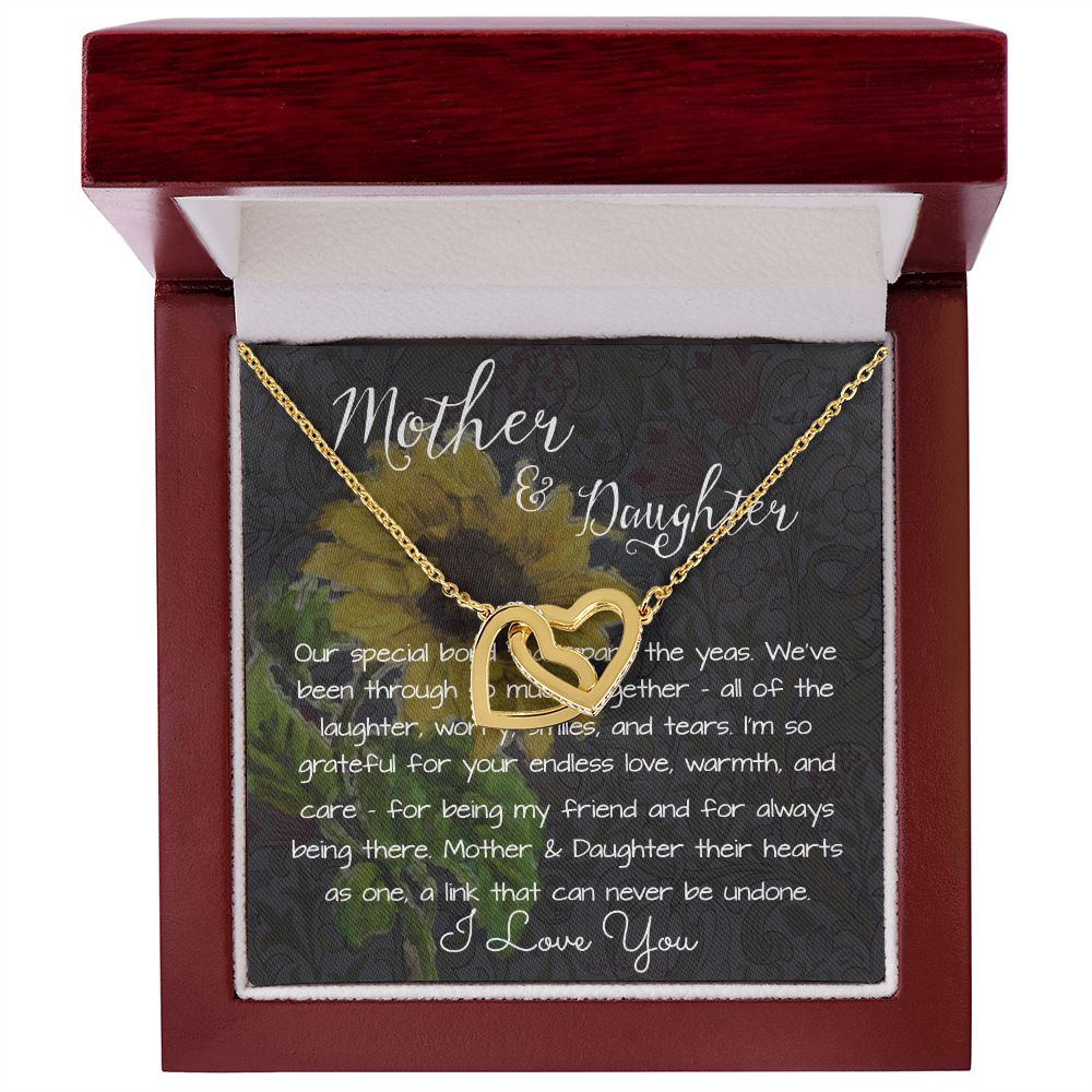 Mom Necklace Gift, Mothers's Day Necklace - Special Bond Mother's Day Interlocking Hearts Necklace