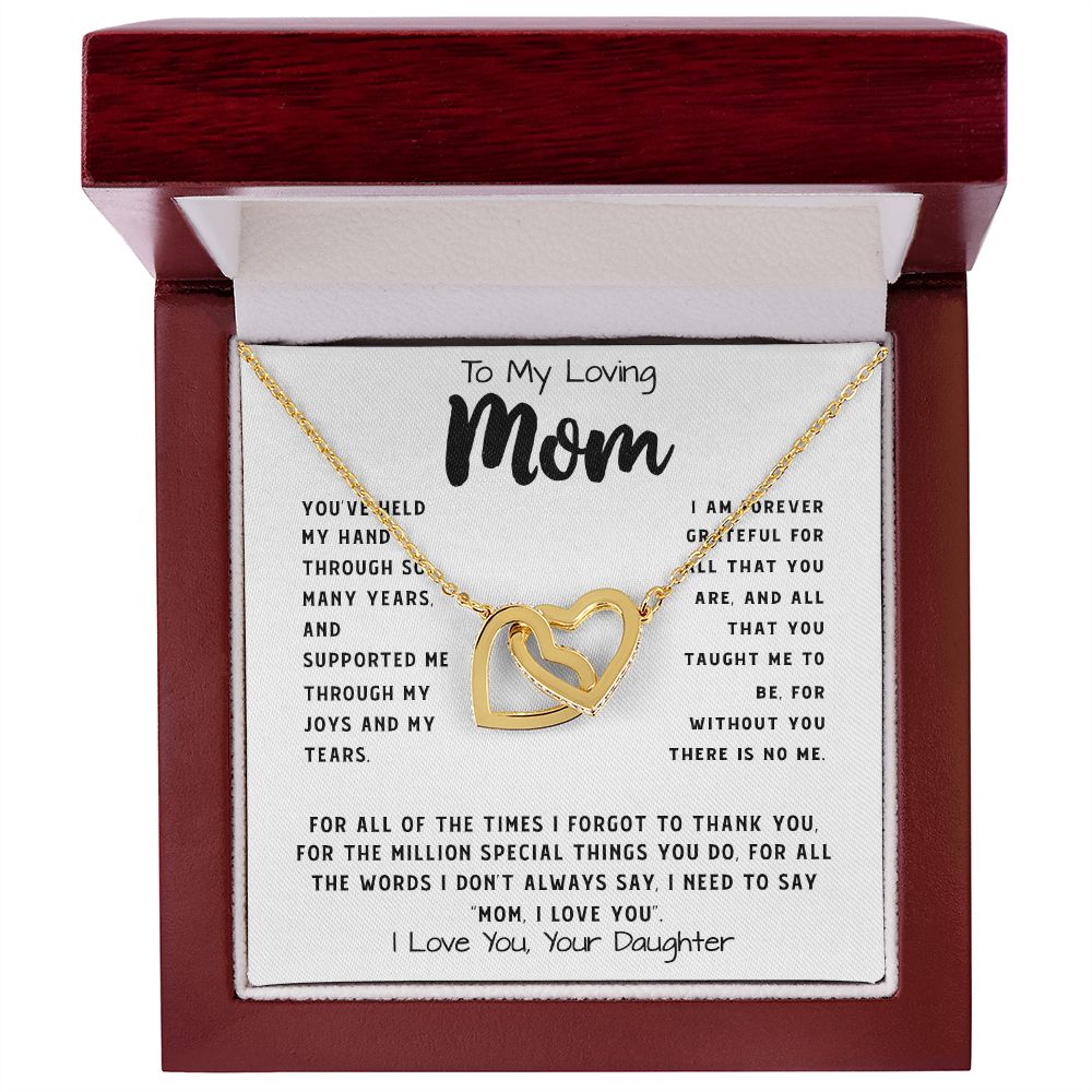 To My Loving Mom Necklace Gift I Need To Say Mom I Love You Gift For Her Mother's Day Necklace Mother's Day Interlocking Hearts Necklace