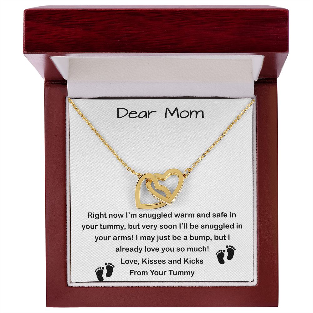 Mom Necklace, Mom To Be Necklace, Pregnancy Gift For Mom To Be, Mommy Present From Unborn Baby, Gift For Expecting Moms Mother's Day Interlocking Hearts Necklace