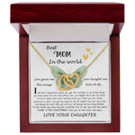 Mom Necklace Gift - Daughter Gift To Best Mom, You Gave Me The Wings To Fly Mom Necklace Mother's Day Interlocking Hearts Necklace