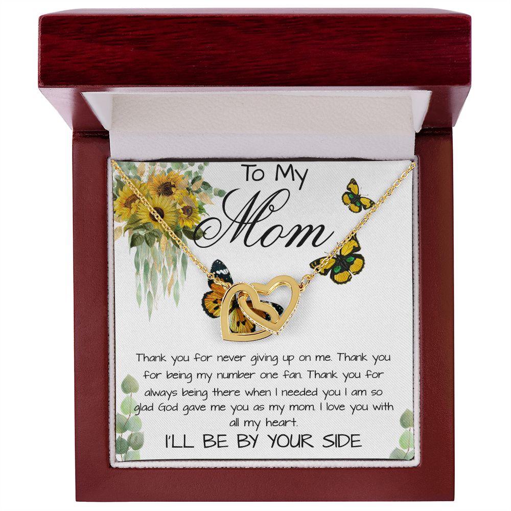 Mom Necklace, To My Mom Gift Necklace, Mother's Day Cute Gift For Mom, Mother Daughter Necklace Mother's Day Interlocking Hearts Necklace