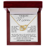 To My Beautiful Mom - I'm So Blessed That You Are My Mother - Love Your Son, Mother's Day Necklace Mother's Day Interlocking Hearts Necklace