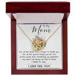 To My Mom - I Love You Mom, Mother's Day Necklace Mother's Day Interlocking Hearts Necklace