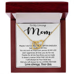 To My Loving Mom - Important Person In My Life Mother's Day Gift From Son Necklace Mother's Day Interlocking Hearts Necklace