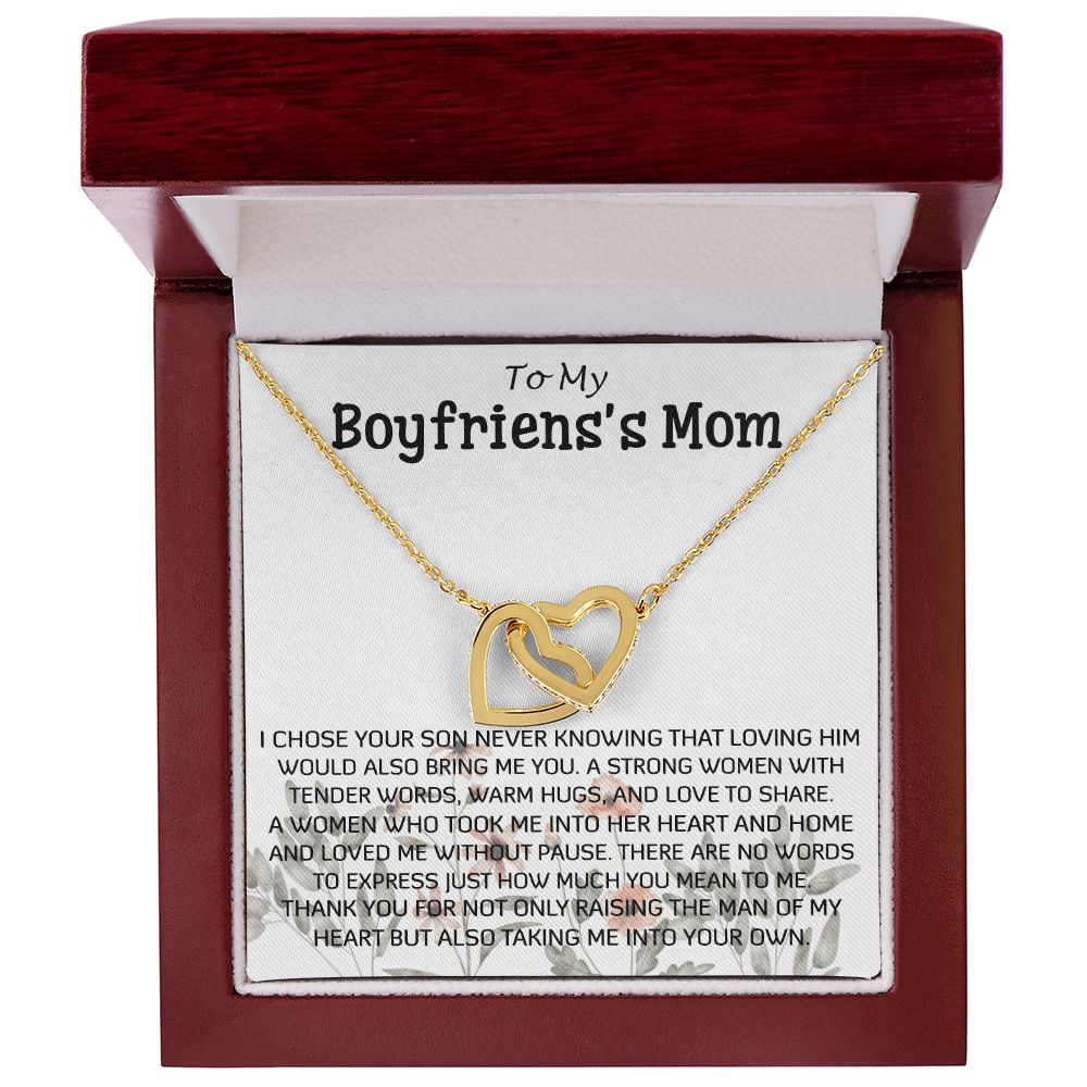 Mother-In-Law Necklace, Gift To My Boyfriend's Mom Necklace, Gift For Future Mother-In-Law Mother's Day Interlocking Hearts Necklace