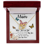 To My Mom Necklace, I'll Be By Your Side, To My Mom Gift Necklace Mother's Day Interlocking Hearts Necklace