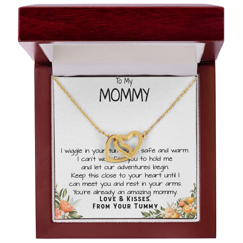 Mommy Necklace, To My Mommy Necklace, Gift For Mom To Be Necklace, Gift For First Time Mom, Expecting Mother Necklace, New Mom Necklace Gift Mother's Day Interlocking Hearts Necklace