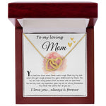 Mom Necklace Gift, To My Loving Mom Necklace, You Held Me When Times were Tough, You are My Rock Mother's Day Interlocking Hearts Necklace