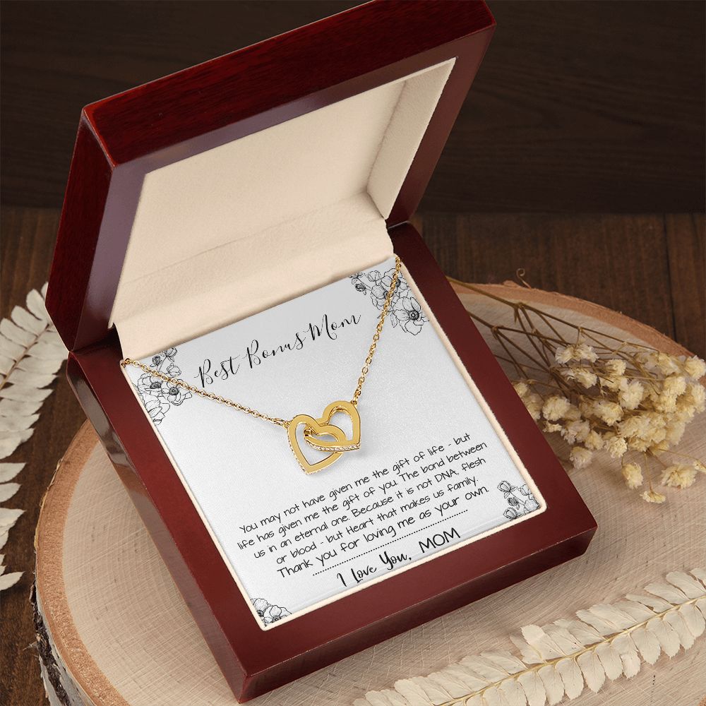 Mom Necklace, Stepmom Necklace, Bonus Mom Necklace, Mother's Day Gift For Step Mom Necklace Mother's Day Interlocking Hearts Necklace