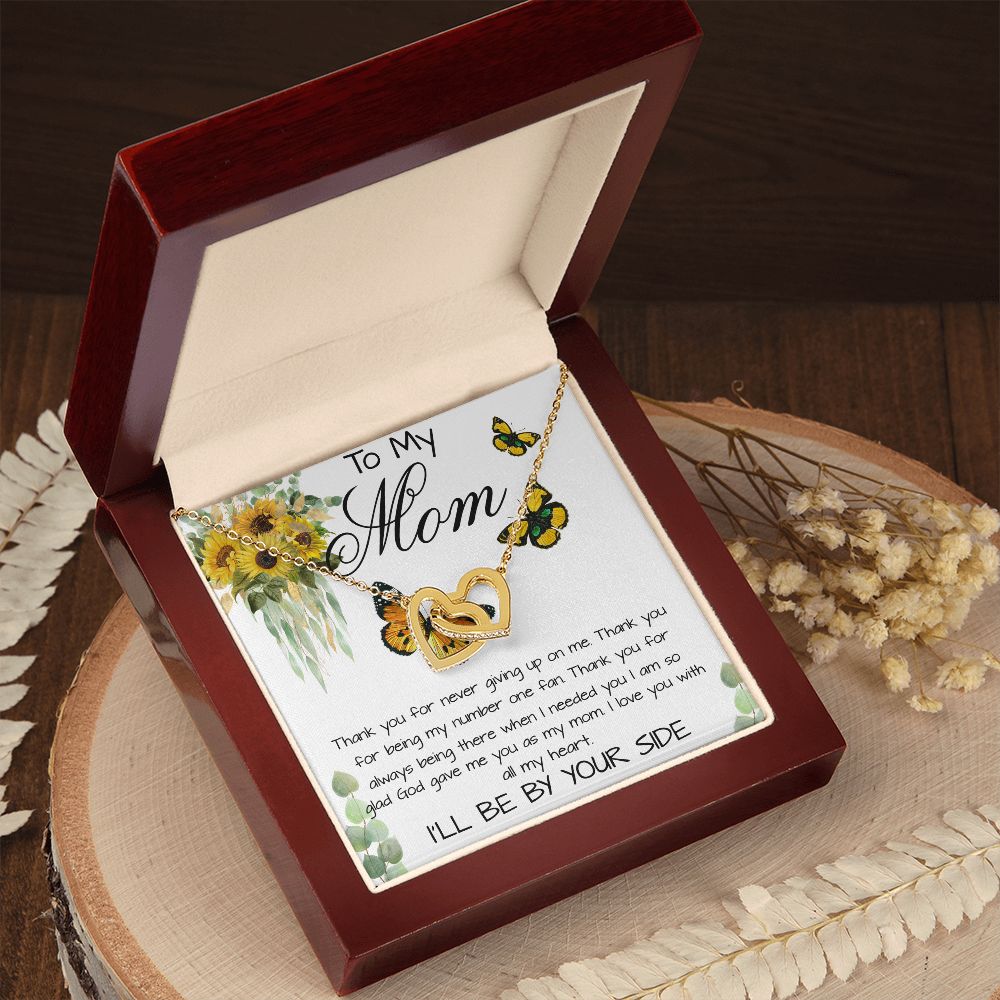 Mom Necklace, To My Mom Gift Necklace, Mother's Day Cute Gift For Mom, Mother Daughter Necklace Mother's Day Interlocking Hearts Necklace