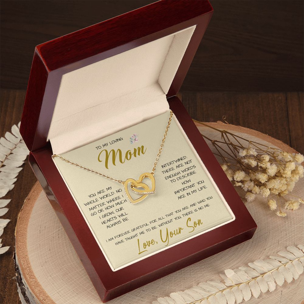 To My Loving Mom Necklace You Are Important To Me Gift For Her Mother's Day Mother's Day Necklace Mother's Day Interlocking Hearts Necklace