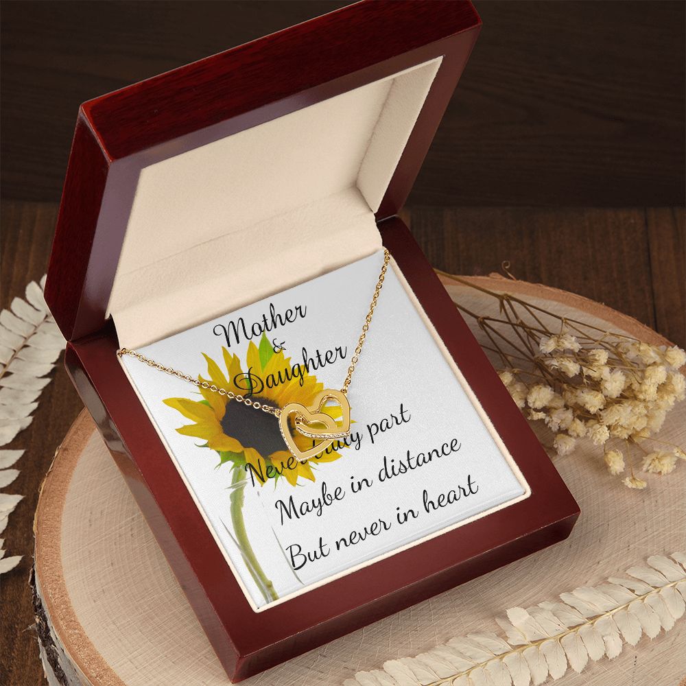 Mother Necklace - Mother Gift - Never Truly Part Mother's Day Necklace Mother's Day Interlocking Hearts Necklace
