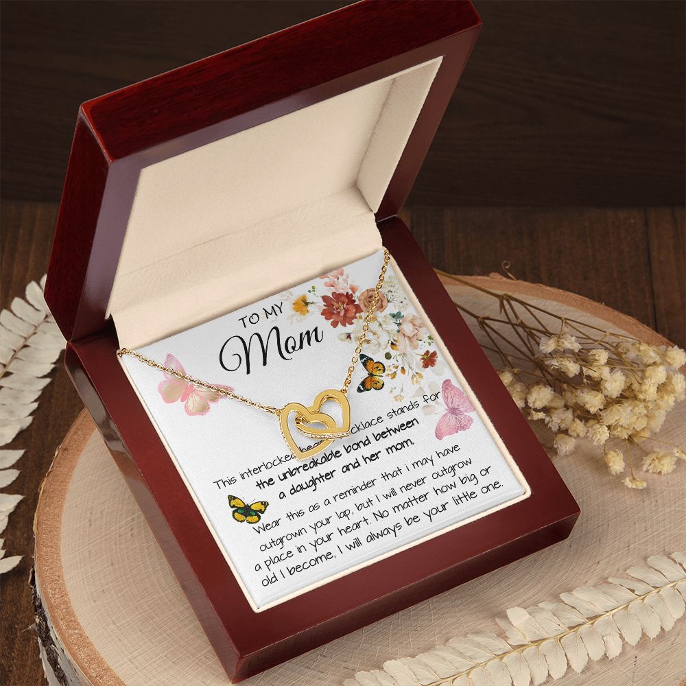 Mom Necklace Gift - To My Mom - Gift From Daughter - Mother's Day Necklace Mother's Day Interlocking Hearts Necklace