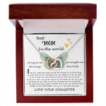 Mom Necklace Gift - Daughter Gift To Best Mom, You Gave Me The Wings To Fly Mom Necklace Mother's Day Interlocking Hearts Necklace