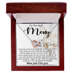 Mom Necklace, Best Mother's Day Gift - To My Mom Best Necklace Mother's Day Interlocking Hearts Necklace