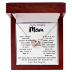 To My Amazing Mom Necklace From Son Little Boy You Taught Me Right Mom Birthday Gift For Her Mother's Day Necklace Mother's Day Interlocking Hearts Necklace