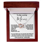 To My Loving Mom - Love Always Your Son Necklace Mother's Day Interlocking Hearts Necklace
