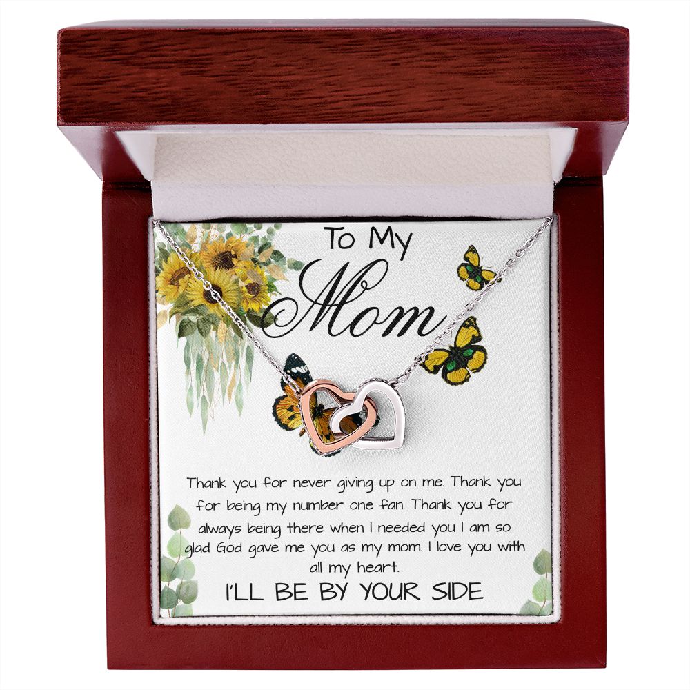 Mom Necklace, To My Mom Gift Necklace, Mother's Day Cute Gift For Mom, Mother Daughter Necklace Mother's Day Interlocking Hearts Necklace