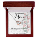 To Mom - From Bonus Daughter - Woman Like No Other Mother's Day Necklace Mother's Day Interlocking Hearts Necklace