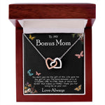 To My Bonus Mom Necklace Love Always Greatest Mother's Day Gift Necklace Mother's Day Interlocking Hearts Necklace