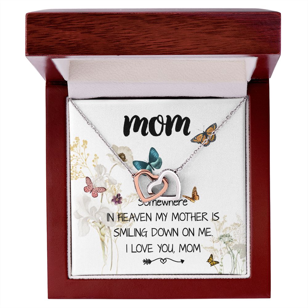 Mom Necklace Gift -Love You Always And Forever - Mother's Day Gift Mother's Day Interlocking Hearts Necklace