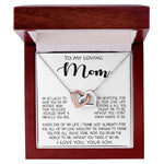To My Loving Mom Gift for Mother Necklace Sentimental Mothers Day Thoughtful Present From Son Mother's Day Interlocking Hearts Necklace