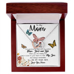 To My Mom Necklace, I'll Be By Your Side, To My Mom Gift Necklace Mother's Day Interlocking Hearts Necklace
