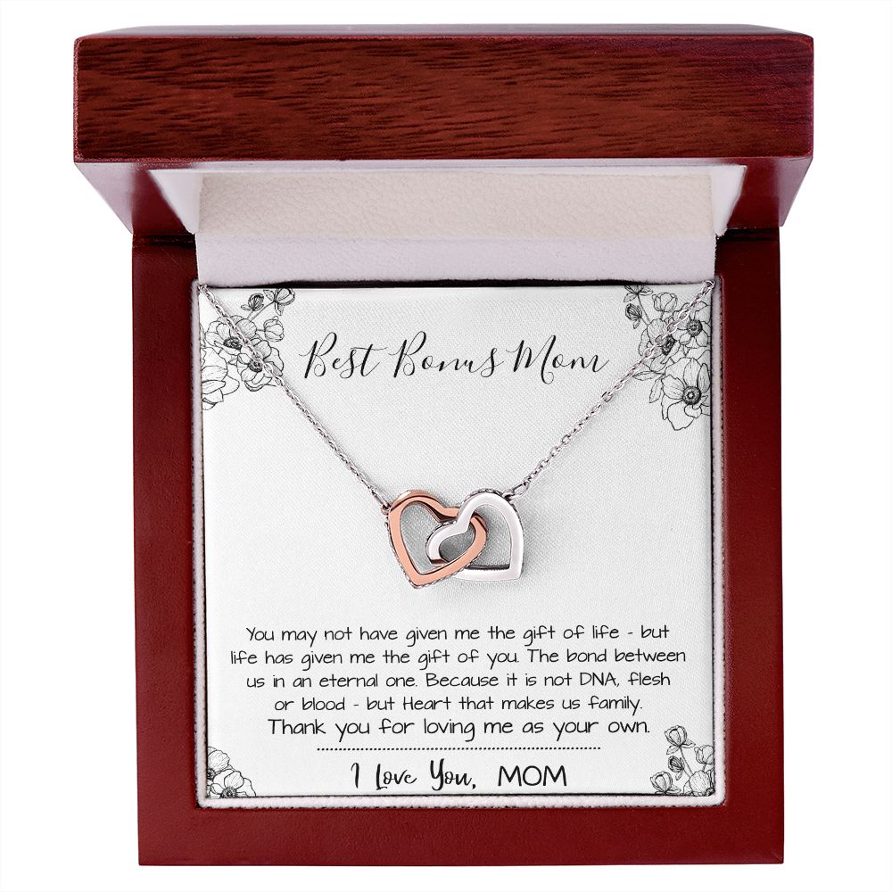 Mom Necklace, Stepmom Necklace, Bonus Mom Necklace, Mother's Day Gift For Step Mom Necklace Mother's Day Interlocking Hearts Necklace