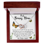 Stepmom Necklace, To My Bonus Mom Gift Neckalce, Thank For You Loving Me As Your Own Mother's Day Interlocking Hearts Necklace