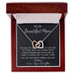 To My Beautiful Mom Necklace, Thank You For Never Ending Love From Daughter, Necklace Gift For Mom Mother's Day Interlocking Hearts Necklace
