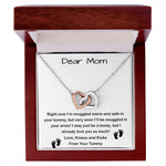 Mom Necklace, Mom To Be Necklace, Pregnancy Gift For Mom To Be, Mommy Present From Unborn Baby, Gift For Expecting Moms Mother's Day Interlocking Hearts Necklace